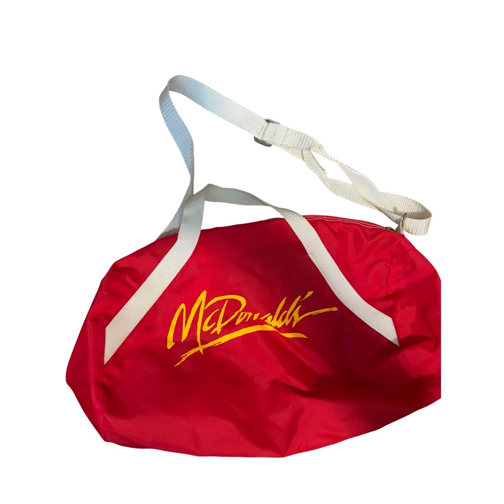 McDonalds Duffle Bag Vintage Retro Red Yellow Graphic Logo Gym Travel